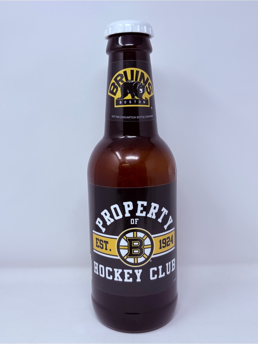NHL Boston Bruins Brown and Yellow Bottle - Property of Hockey Club